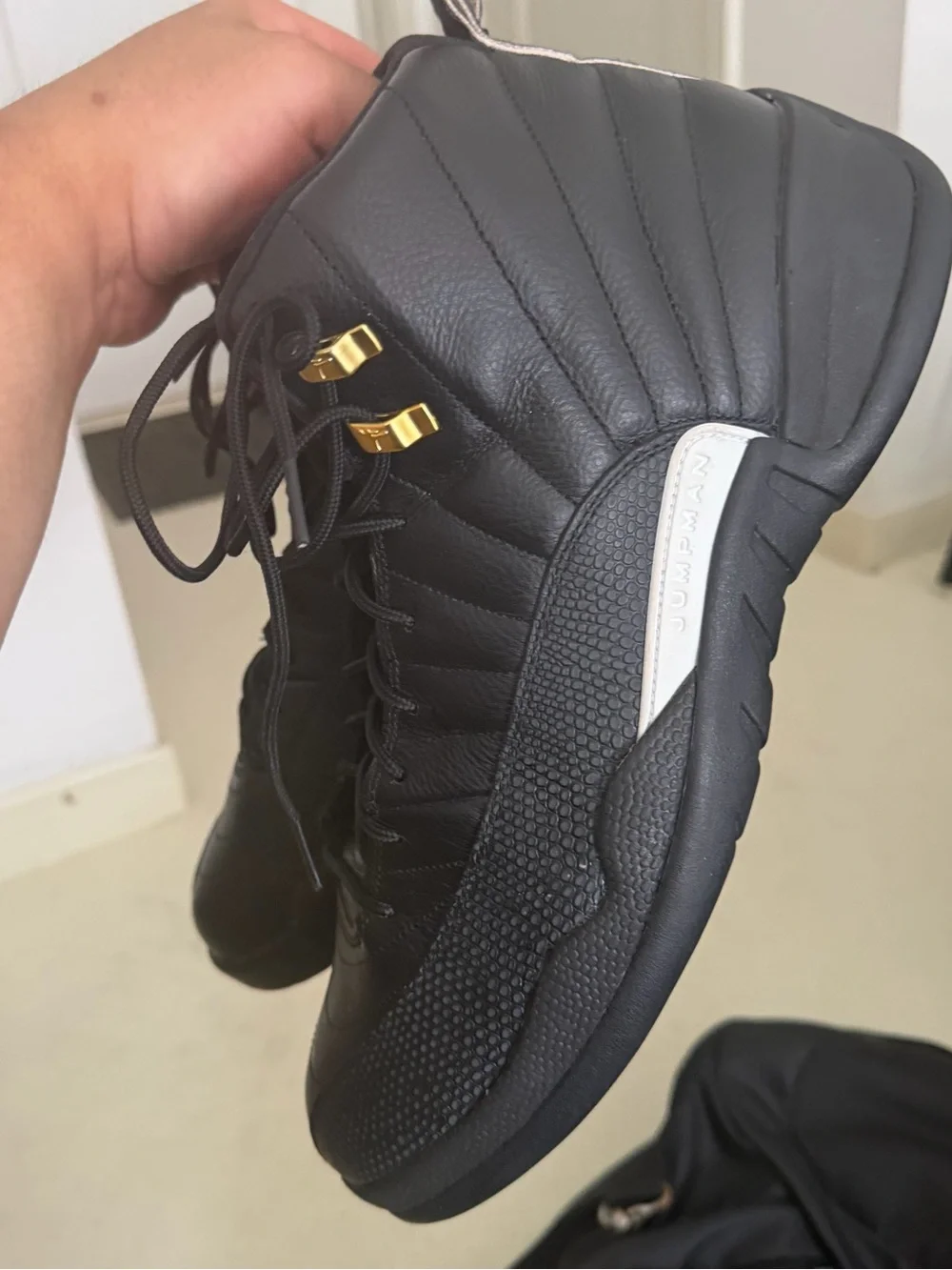 Jordan Men's Black Sneakers with Gold Accents